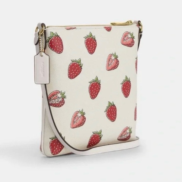 COACH MINI ROWAN FILE BAG WITH STRAWBERRY PRINT - Picture 2 of 12